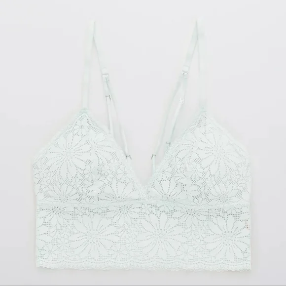 🫧AERIE LACE PADDED LONGLINE BRALETTE SIZE S - Picture 4 of 8